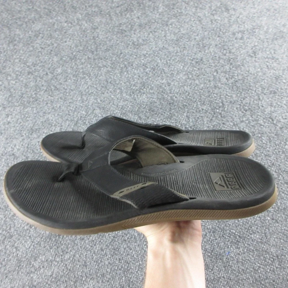 Reef Santa Ana Sandals Mens Size 12 Black Thong Flip Flop Comfort Slip On